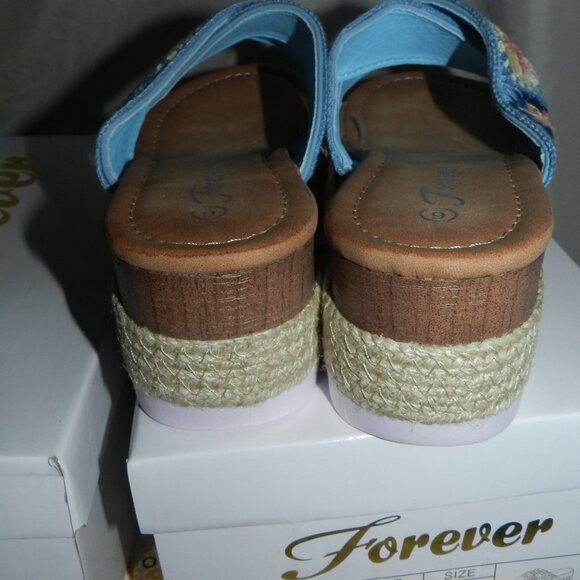 Forever Link Women's Phenomenal-67 Espadrilles Sandals Floral Blue🆕FAST😮‍💨⚡🚚 - Picture 9 of 16